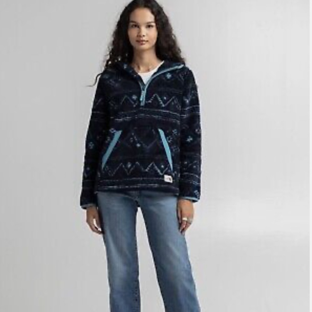 NWT The North Face Printed Campshire 2.0 Pullover Hoodie Women’s LARGE Sherpa